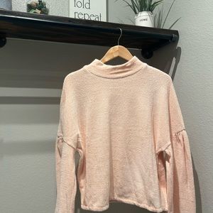 Sanctuary Eyelash knit ballon sleeve sweater. New. Large, Desert pink